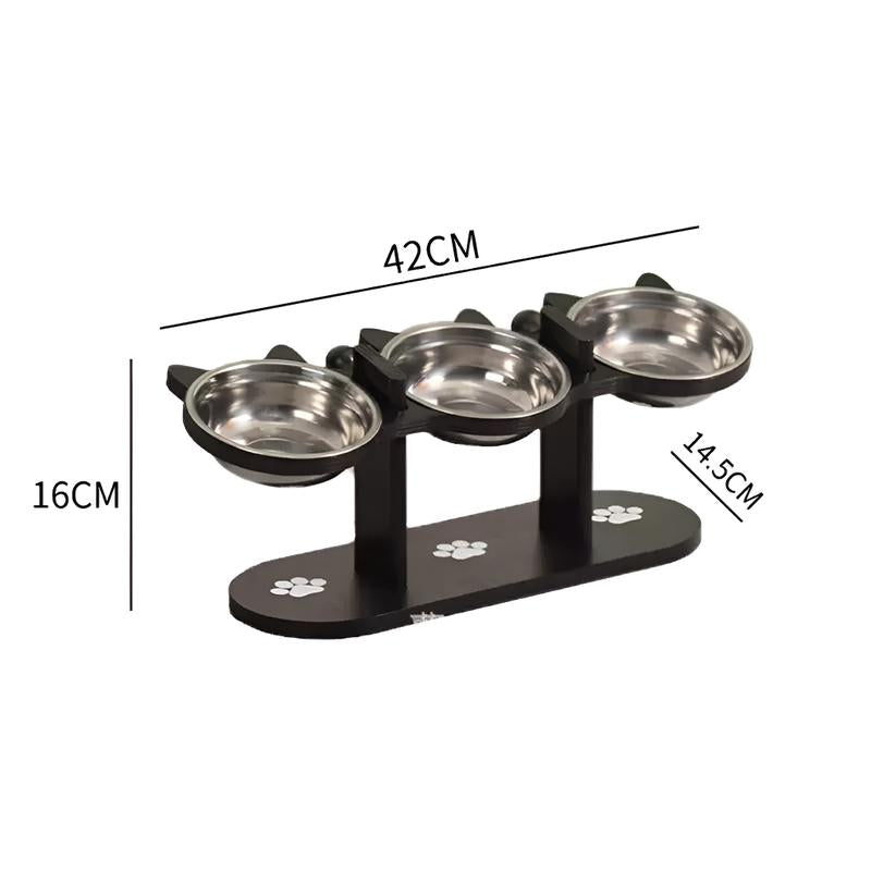 Elevated Pet Feeder with 15-Degree Tilted Bowls and Adjustable Height for Enhanced Feeding Comfort