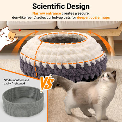 Premium Plush Cat Bed - Cozy, Warm, and Stylish Washable Resting Solution