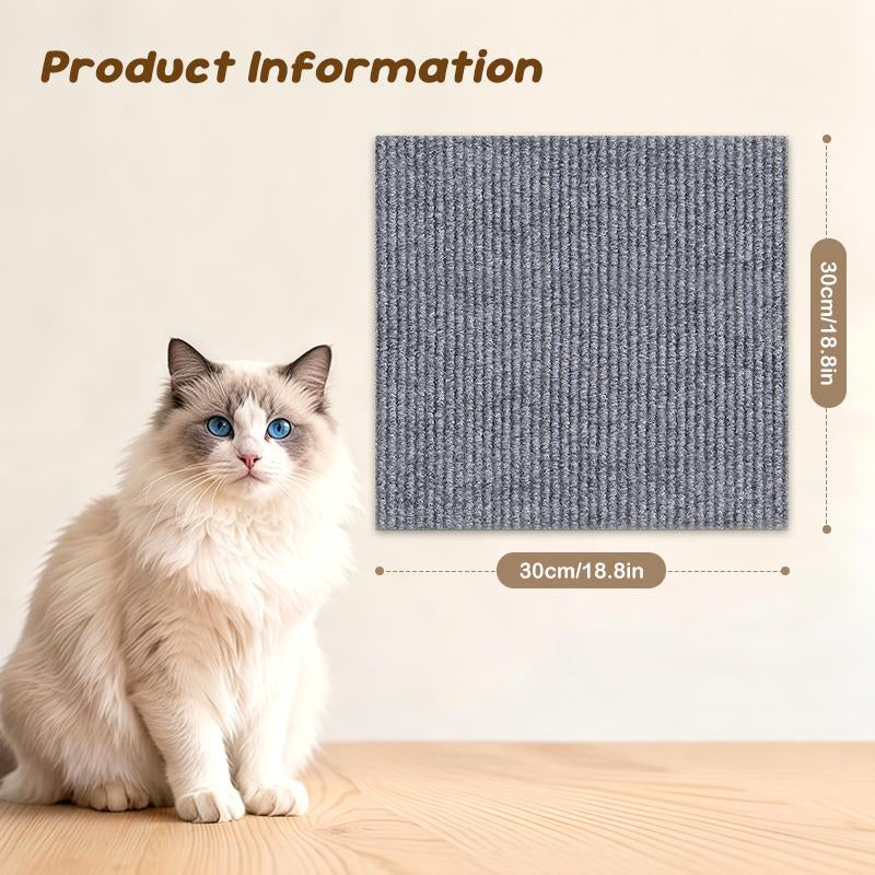 Cat Scratch Furniture Protector Stickers - 4 Pack (11.8"x11.8") or 1 Pack (39.3"x11.8") in Grey - Customizable and Available in Four Colors