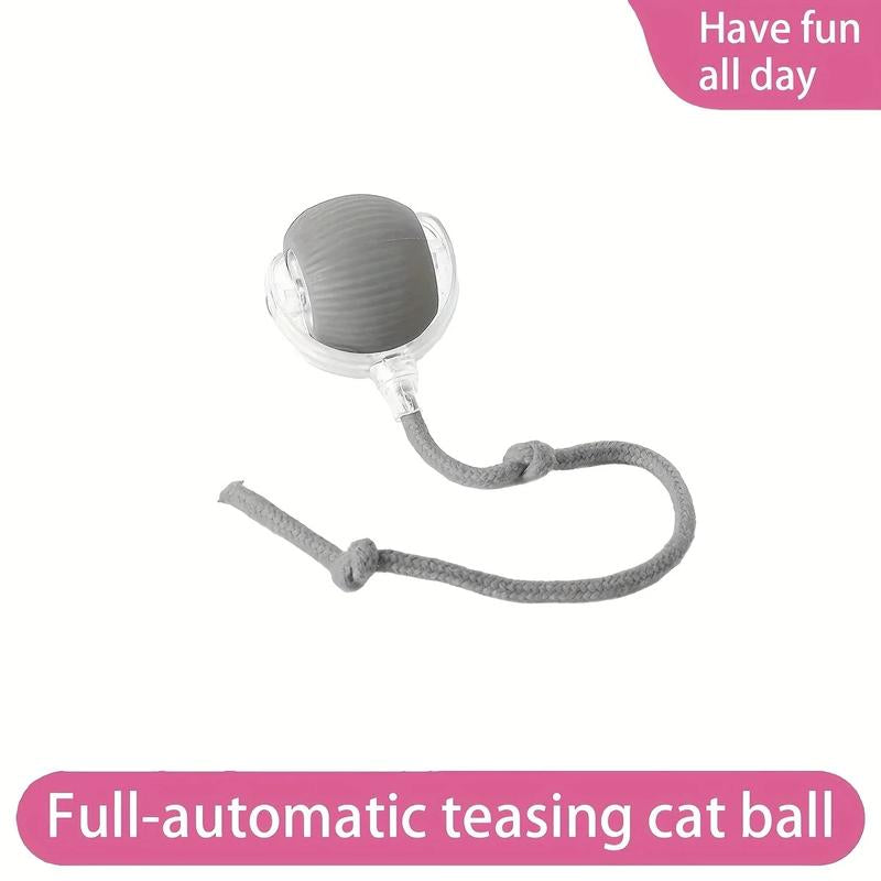 Interactive Cat Toy, Chirp and Motion Activated Cat Rolling Toy, Used for Indoor Cat Red LED Light Ball Rolling Quickly, Can Be Used on the Carpet.