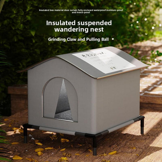 Winter-Ready Heart-Shaped Cat Shelter for Strays - Waterproof, Cold-Resistant, and Insulated Outdoor Enclosure for Feral Cats and Chickens