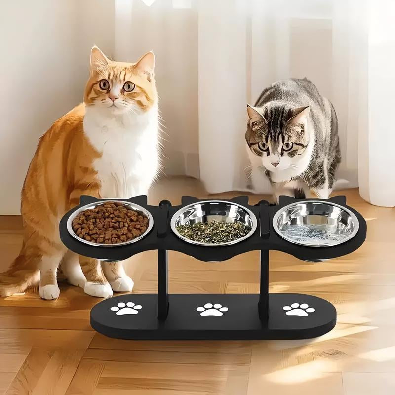 Elevated Pet Feeder with 15-Degree Tilted Bowls and Adjustable Height for Enhanced Feeding Comfort