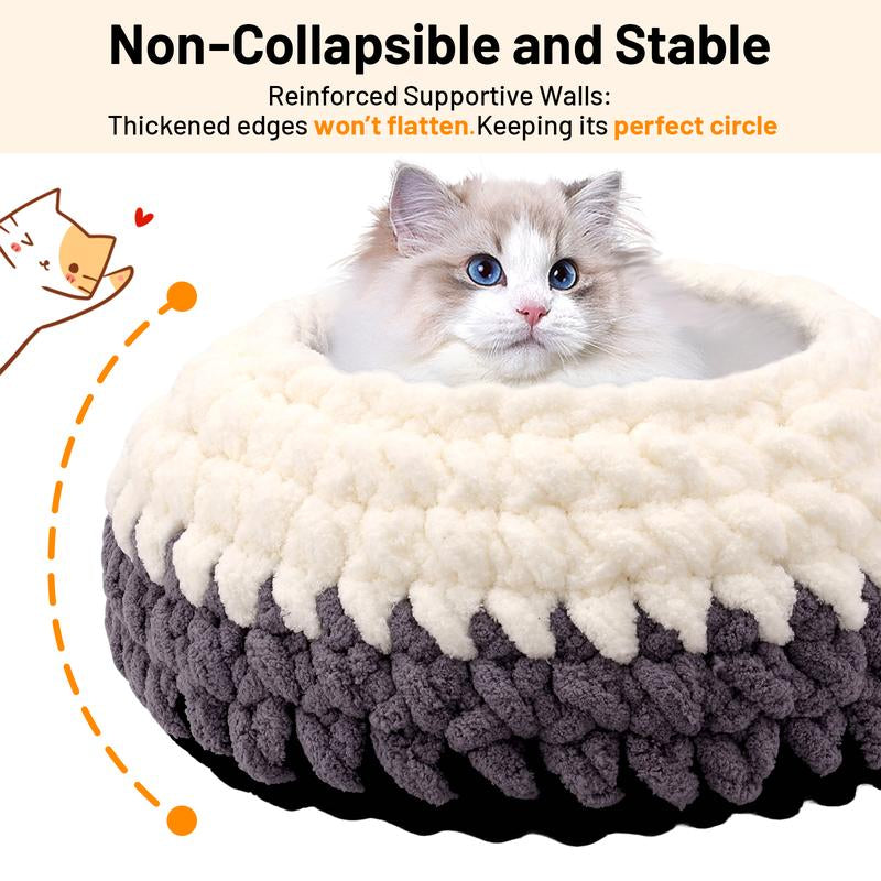 Premium Plush Cat Bed - Cozy, Warm, and Stylish Washable Resting Solution