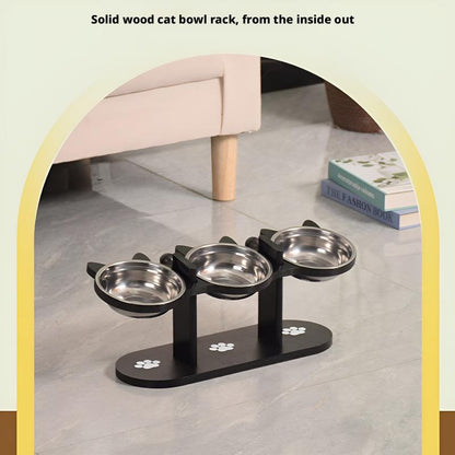 Elevated Pet Feeder with 15-Degree Tilted Bowls and Adjustable Height for Enhanced Feeding Comfort