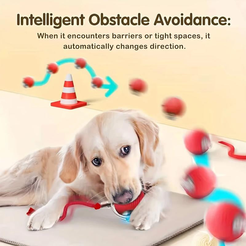 Interactive Cat Toy, Chirp and Motion Activated Cat Rolling Toy, Used for Indoor Cat Red LED Light Ball Rolling Quickly, Can Be Used on the Carpet.