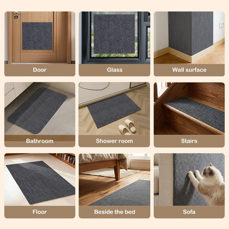 Cat Scratch Furniture Protector Stickers - 4 Pack (11.8"x11.8") or 1 Pack (39.3"x11.8") in Grey - Customizable and Available in Four Colors