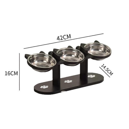 Elevated Pet Feeder with 15-Degree Tilted Bowls and Adjustable Height for Enhanced Feeding Comfort