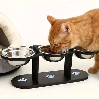 Elevated Pet Feeder with 15-Degree Tilted Bowls and Adjustable Height for Enhanced Feeding Comfort