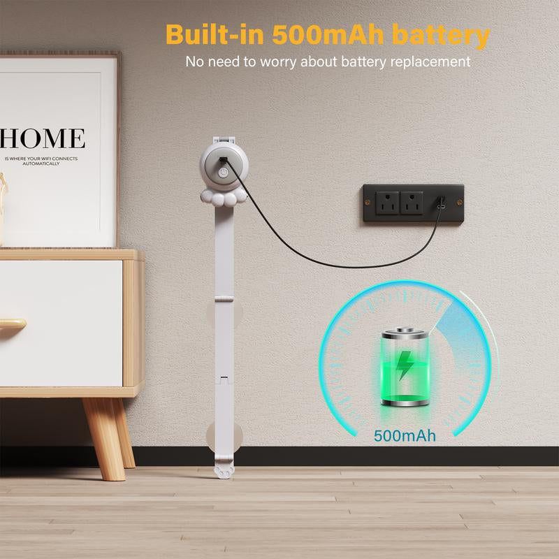 HAPPYCODE 2-in-1 Rechargeable Electric Cat Wand - Versatile Indoor Toy with Suction and Hanging Design, Featuring Dual Modes (Track Chase + Bounce) for Kittens and Adult Cats, Ideal Gift for Cat Lovers